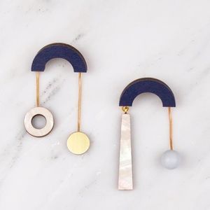 Cascade Earrings in Midnight Blue